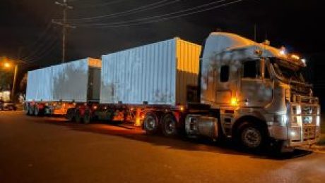 Shipping Containers being transported in Australia